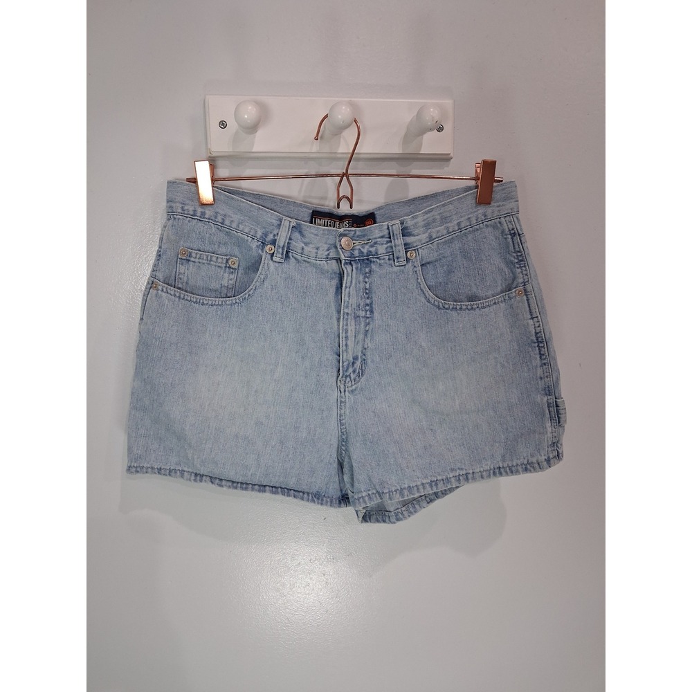Vintage Limited Jeans Women 12 Light Wash Denim Carpenter Shorts High Rise 90s